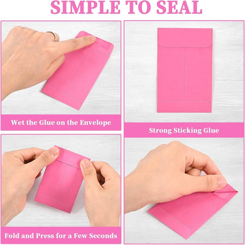 swesara 100 Pack Small Coin Envelopes, 2.25 x 3.5 Colored Tiny Seed Envelopes Mini Parts Small Items Stamps Storage Packets Envelopes for Garden, Office or Wedding Gift - Image 1